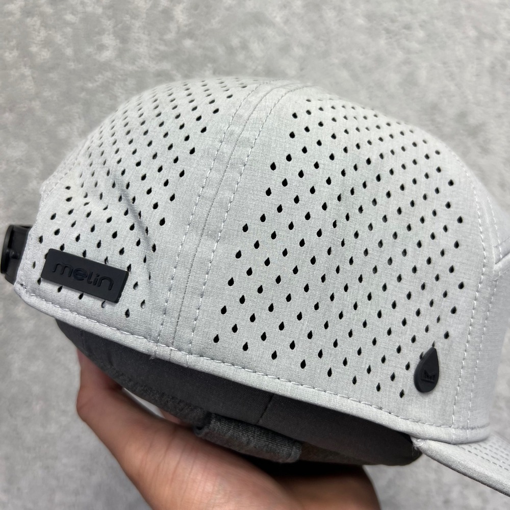 Melin Trenches Icon Hydro Snapback Hat Heather Grey Performance Golf 58cm - Picture 5 of 11